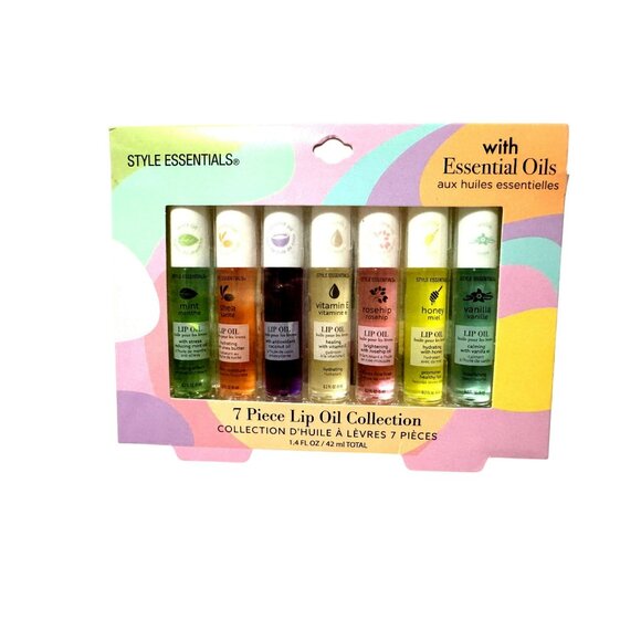 EXPRESSIONS 7pc Lip Oil Collection w Essential Oils Hydrating Roll On Lip Oils - Picture 6 of 6